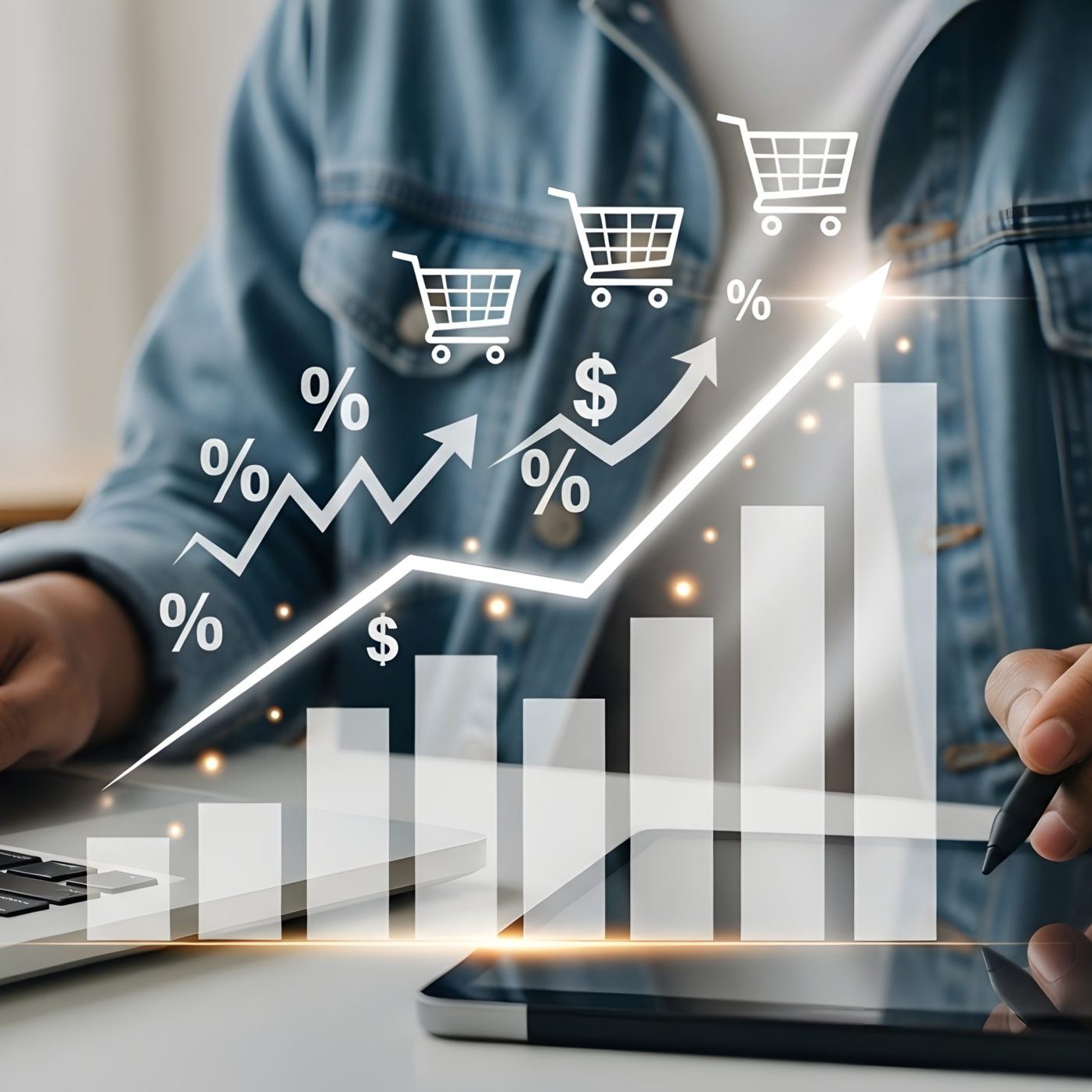 Analyzing sales growth charts and graphs for business success online marketing and e commerce Business illustration